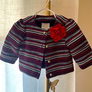 Janie and Jack Girls tweed 2T Jacket Red White
